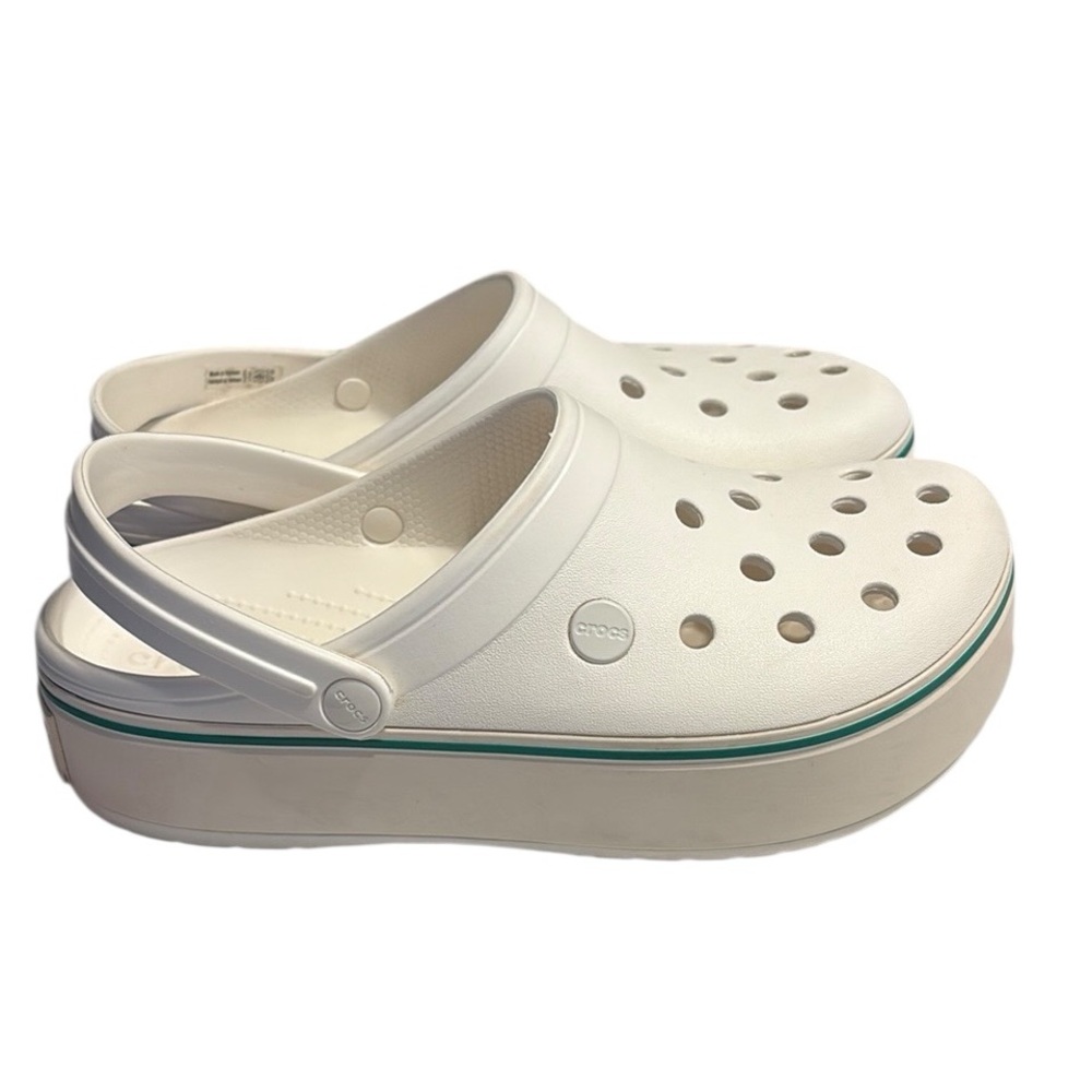 CROCS White Platform Classic Mules - Picture 2 of 11